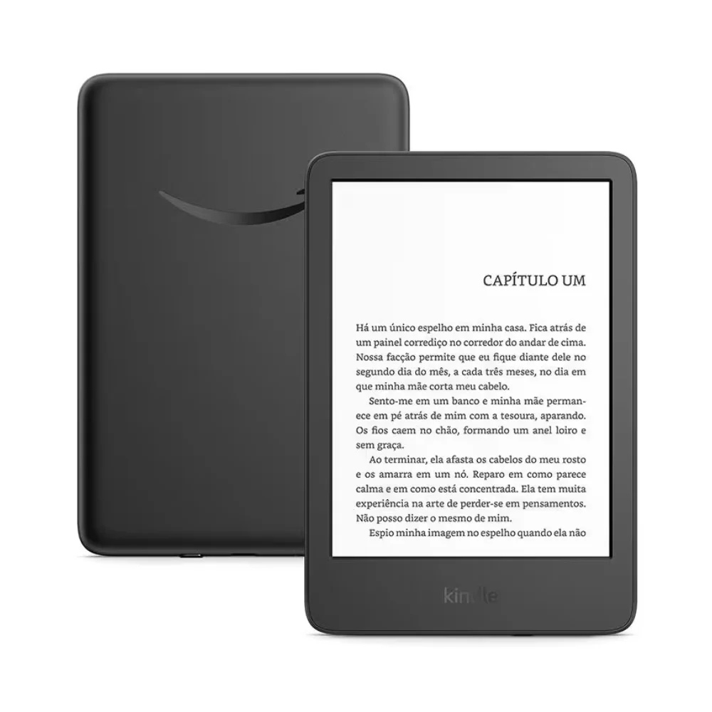 Kindle 11ª geração preto, o modelo mais leve e compacto para leitura portátil.