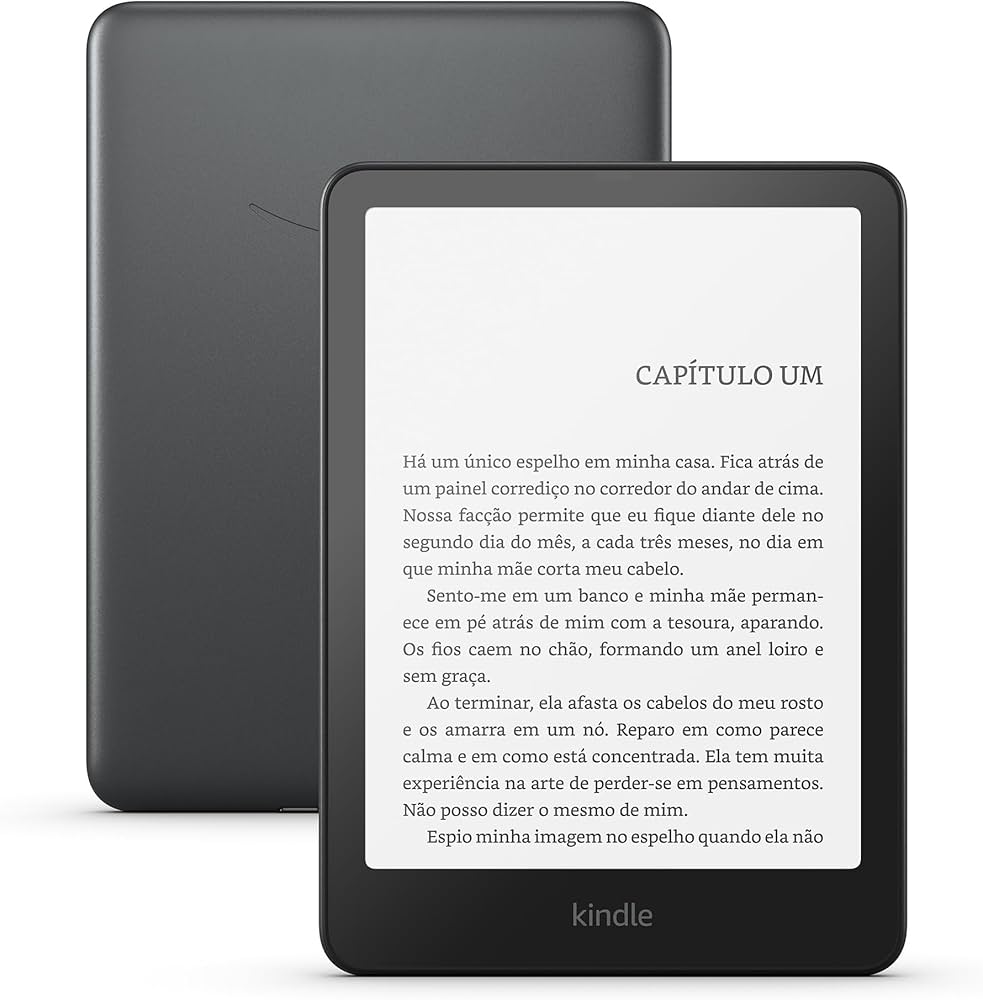 Novo Kindle Paperwhite com tela de 6,8 polegadas e ajuste de temperatura de luz quente.
